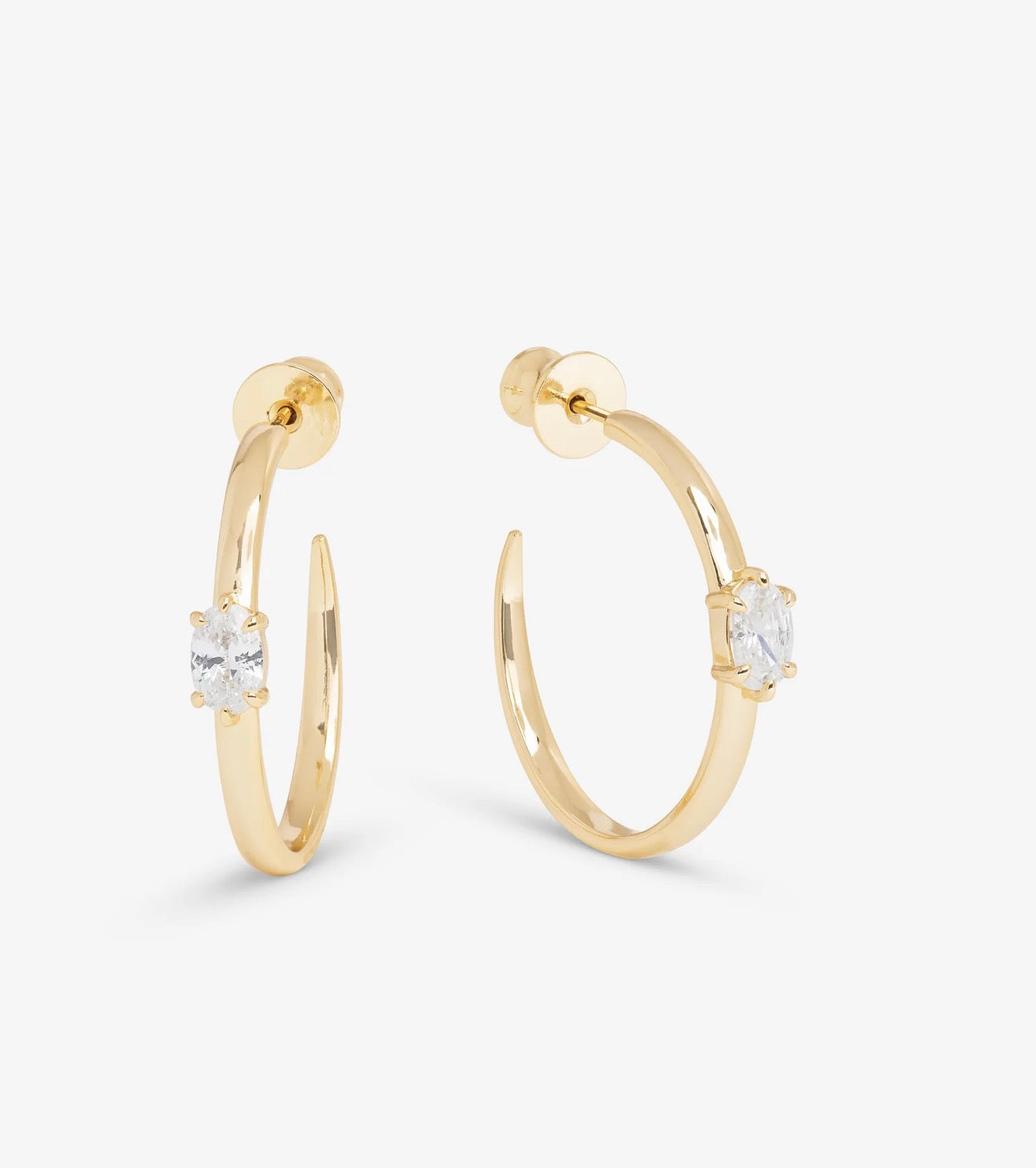 Melinda Maria “She’s on Point” 1” Lasso Hoops-Gold/White