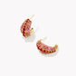 Kendra Scott Krista Hoop Earrings - Gold Red Mix