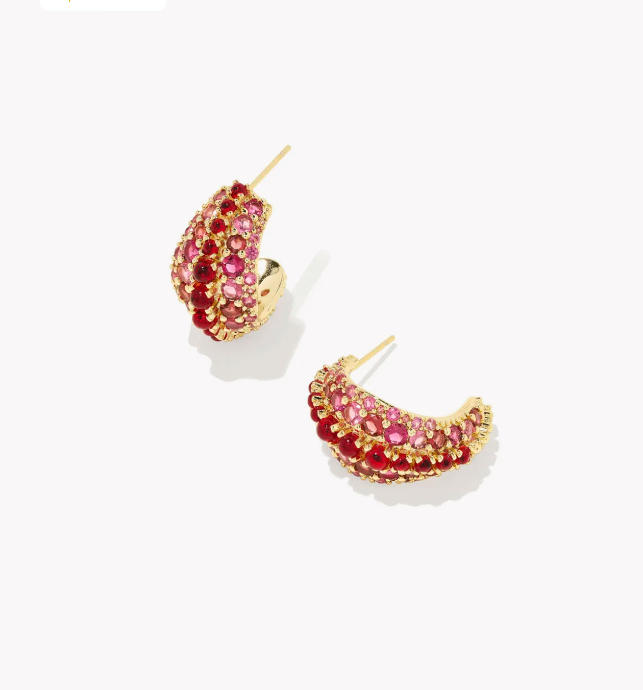 Kendra Scott Krista Hoop Earrings - Gold Red Mix