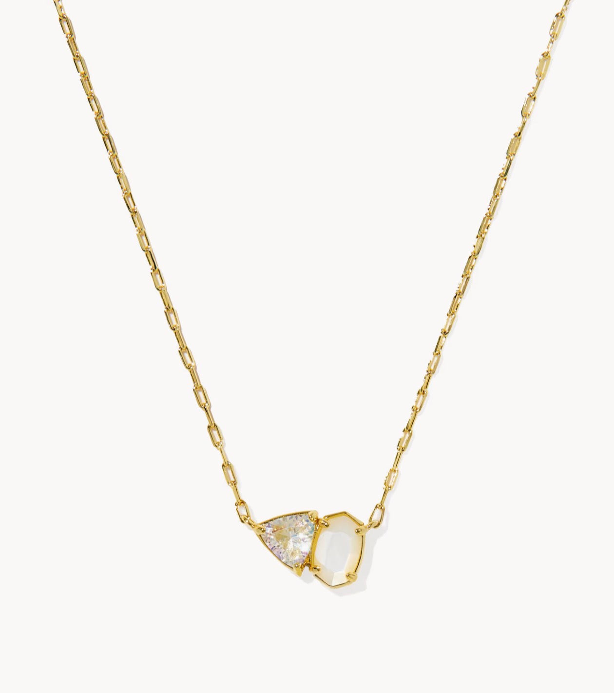 Kendra Scott Tatum Short Pendant Necklace-Gold Neutral Mix
