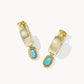Kendra Scott Mini Ellie Wide Huggie-Gold/Blue Lab Grown Opal