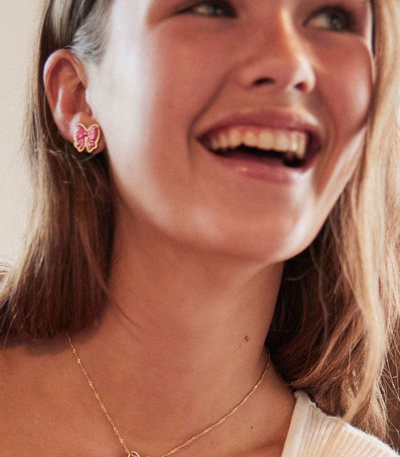 Kendra Scott Haley Bow Stud Earring-Gold Rose Violet MOP