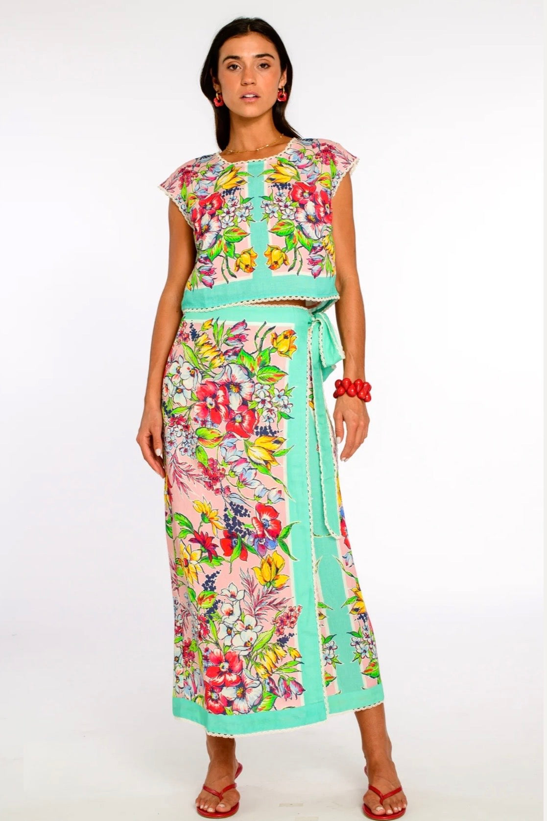 Elizabeth James "Winnifred" Wrap Skirt-Vintage Scarf