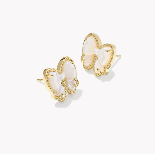 Kendra Scott Haley Bow Stud Earring-Gold Ivory MOP