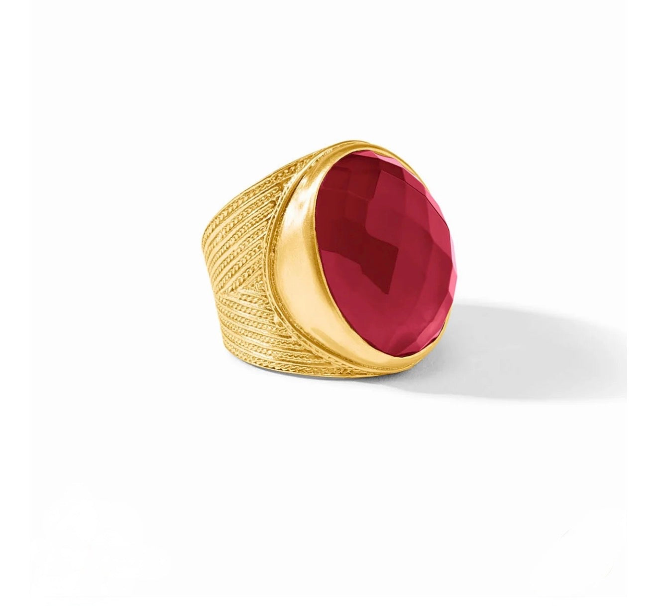 Julie Vos "Verona” Statement Ring-Gold/Iridescent Ruby Red