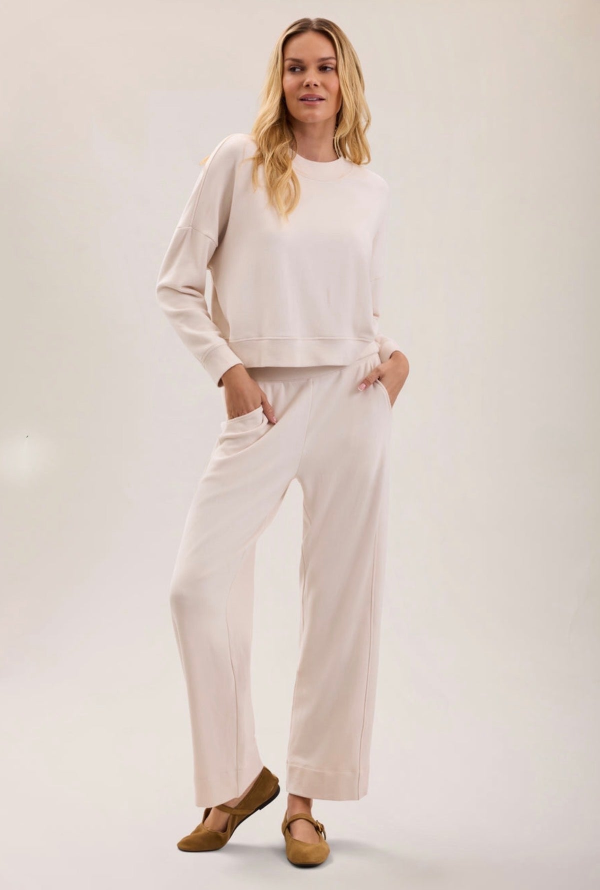 Barefoot Dreams Brushed Fleece Pant-Sand Dune