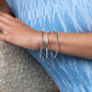 Julie Vos “Crescent” Bangle- Silver/Pearl