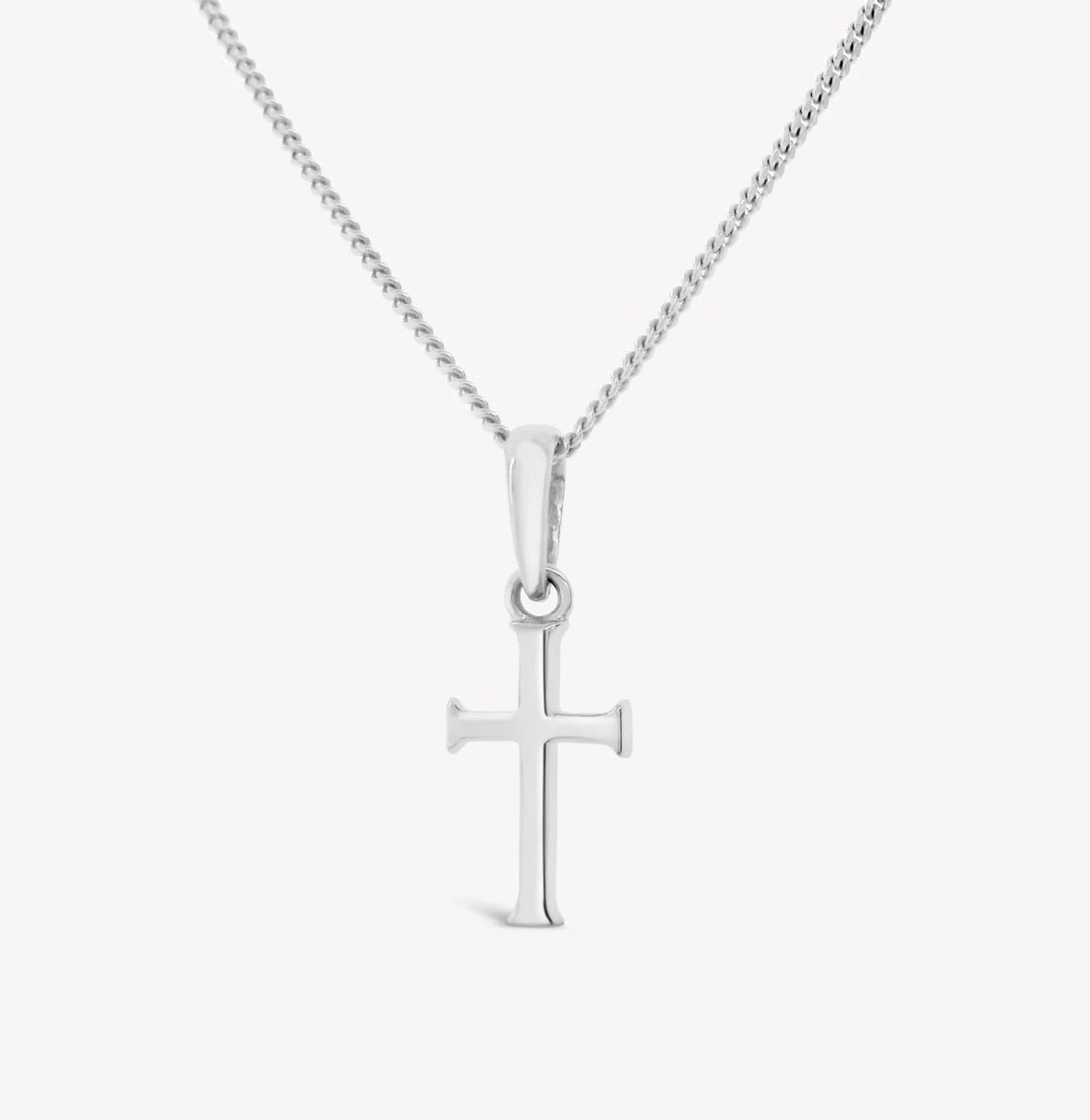 Rizen Small Cross Pendant Necklace-Silver