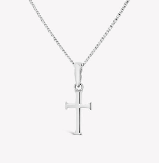Rizen Small Cross Pendant Necklace-Silver