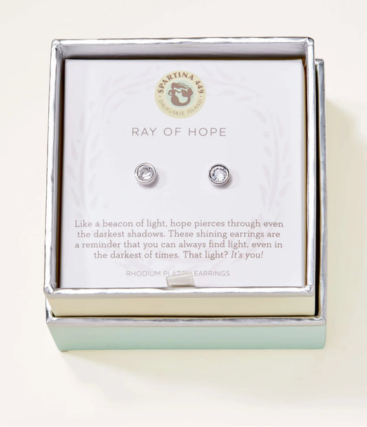 Spartina 449 Sea La Vie Stud Earrings Ray of Hope/Gem-Silver