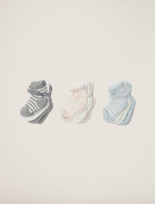 Barefoot Dreams CozyChic Lite® Infant Sock Set-Blue/Pearl
