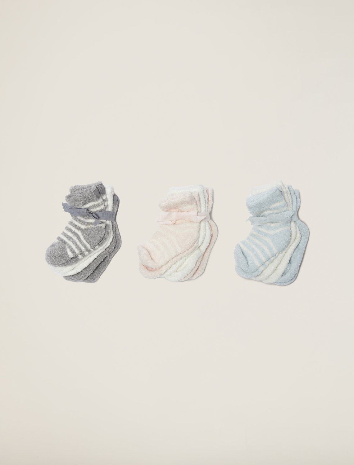Barefoot Dreams CozyChic Lite® Infant Sock Set-Pewter/Pearl