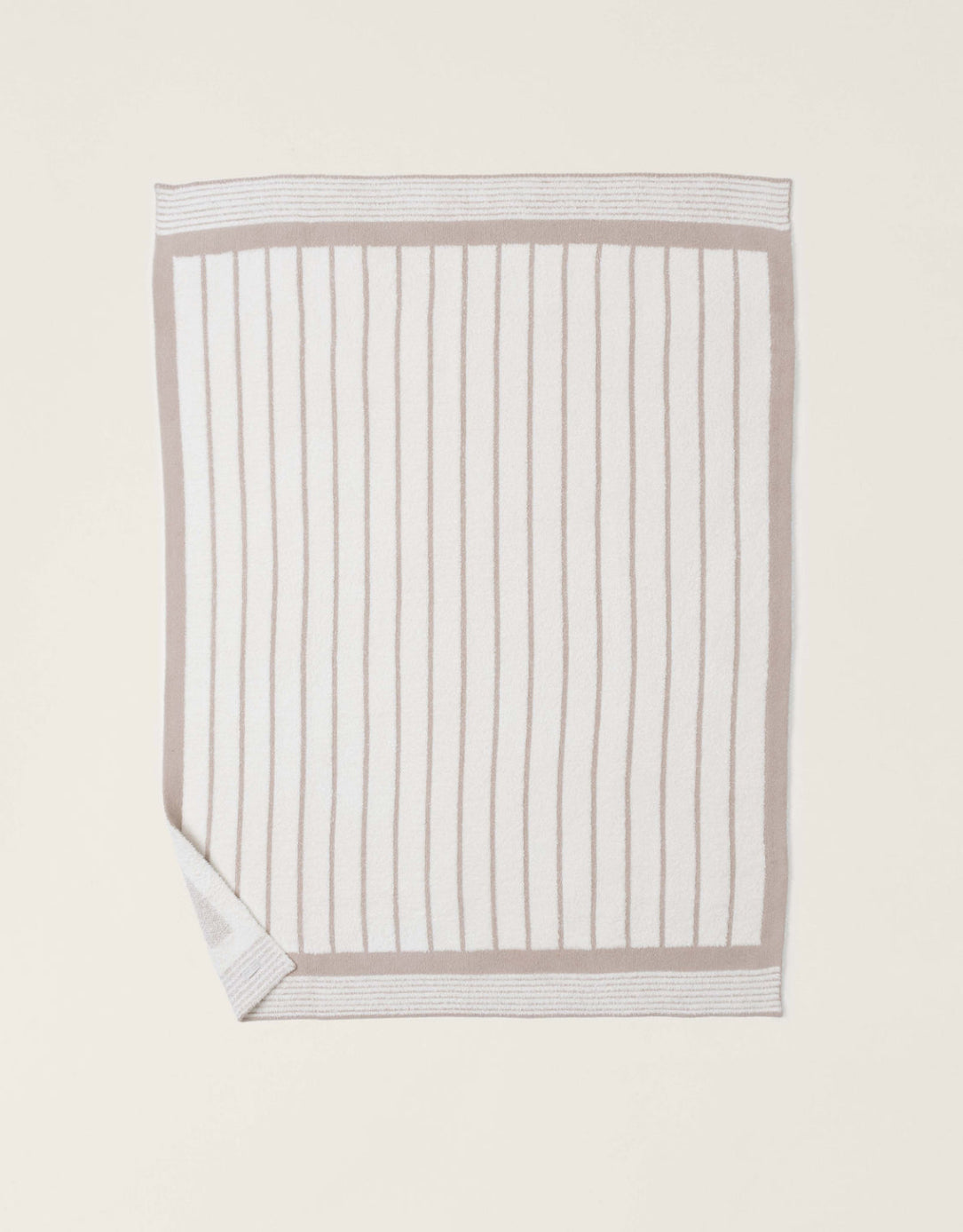 Barefoot Dreams CozyChic® Border Stripe Throw -Sahara/Cream