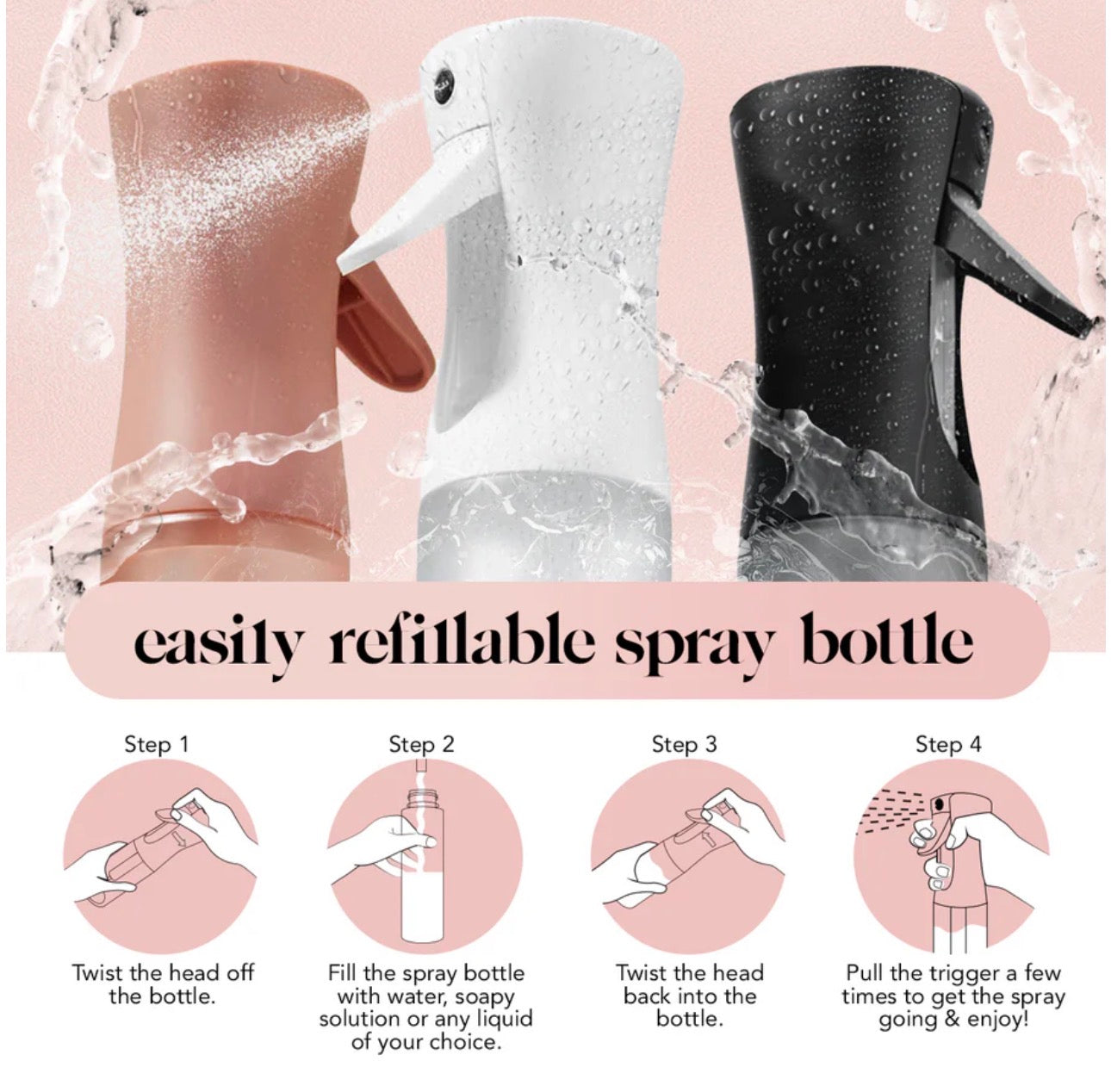 Kitsch Continuous Spray Bottle- White