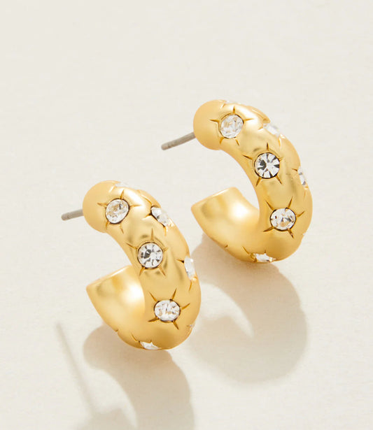 Spartina 449 Chubby Hoop Earrings-Crystal