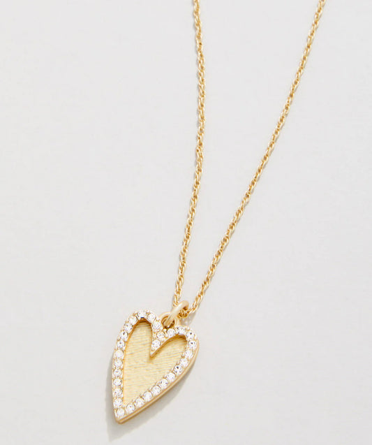 Spartina 449 SP Happy Heart Necklace 18"-Crystal