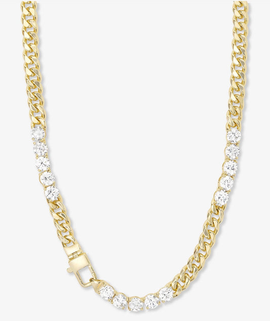 Melinda Maria “Julian’s Obsessed with Diamonds” Necklace Gold/White 16”