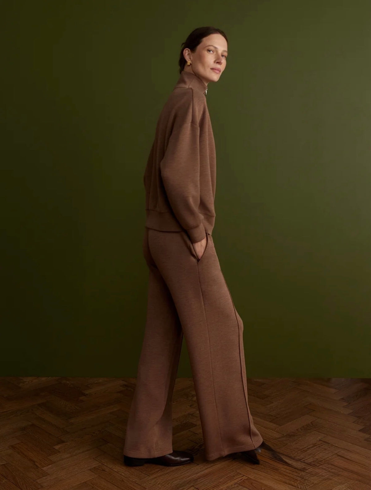 Varley “The Wide Leg” 30” Pant- Golden Bronze Marl