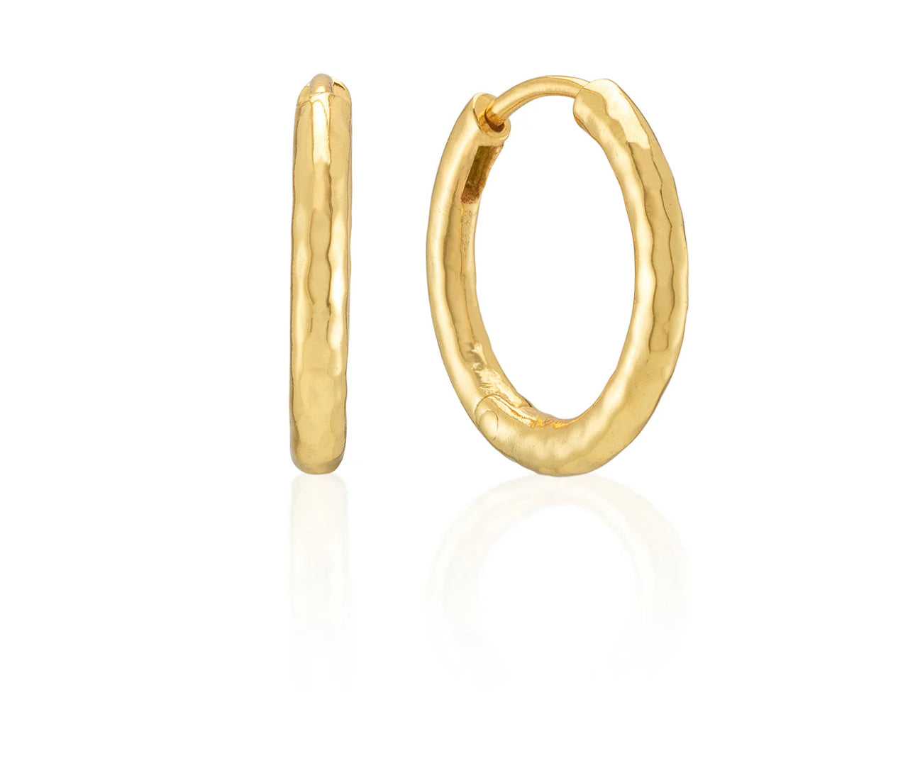 Capucine de Wulf “Berry Clover” Hoop Earrings w/Double-sided Charm-Gold/Blue Labradorite