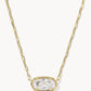 Kendra Scott Elisa Luxe Short Pendant Necklace-Gold White CZ