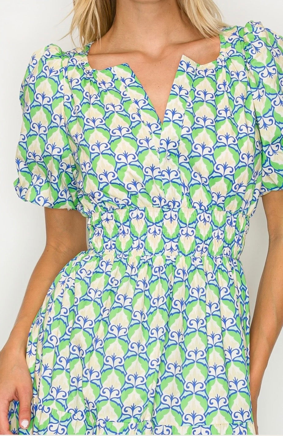 Meet Me in Santorini "Hellenic Petals" Maxi Dress-Green