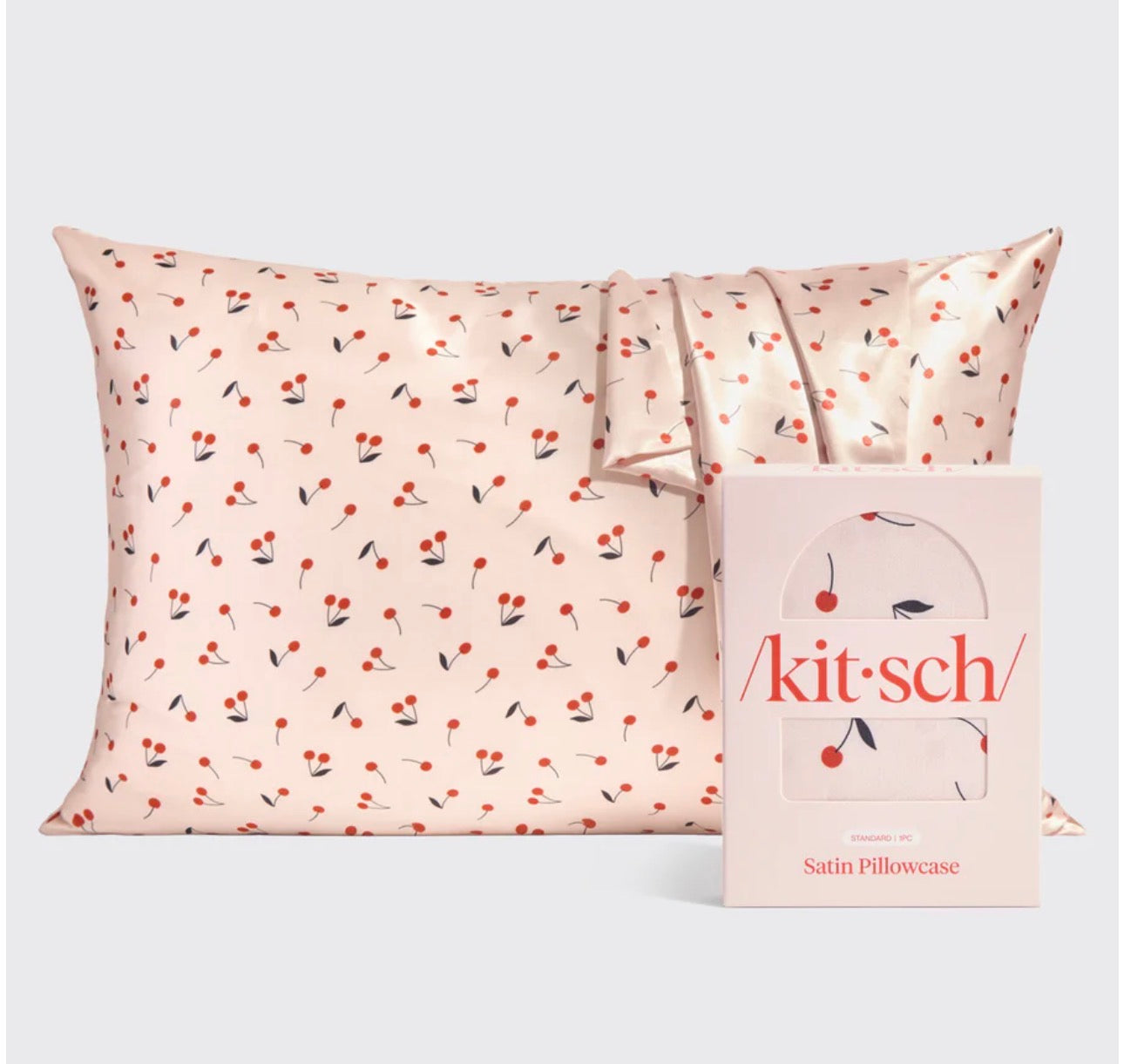Kitsch Satin Pillowcase-Cherry Print
