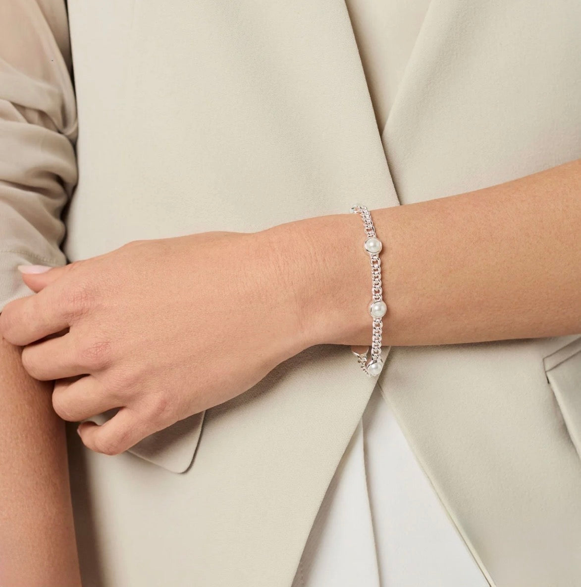 Julie Vos "Dolce” Delicate Bracelet-Silver/Pearl