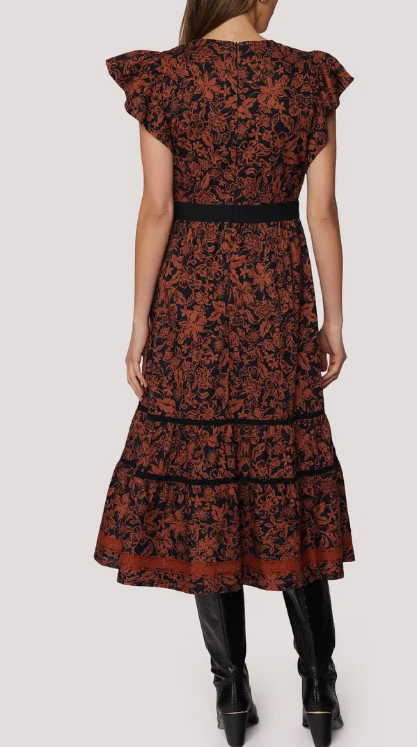 Lost + Wander “Lady of Siena” Dress - Brown Floral