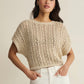 Z Supply Ballast Cropped Crochet Top- Natural