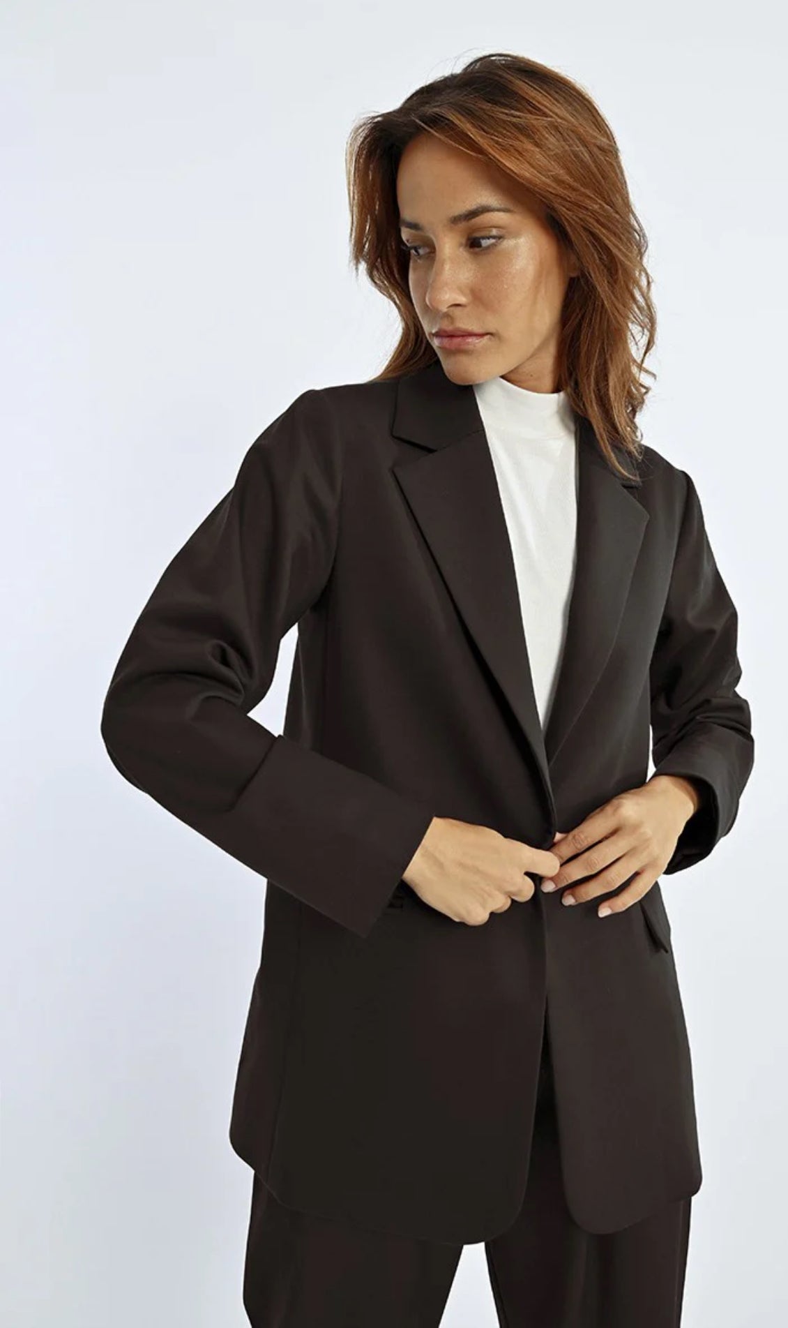 Lili Sidonio Woven Blazer-Black