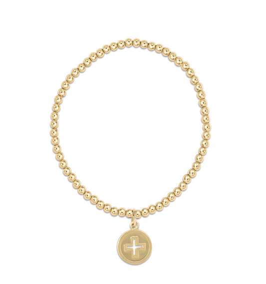 Enewton "Classic Gold" 3mm Bead Bracelet- Signature Cross Gold Disc