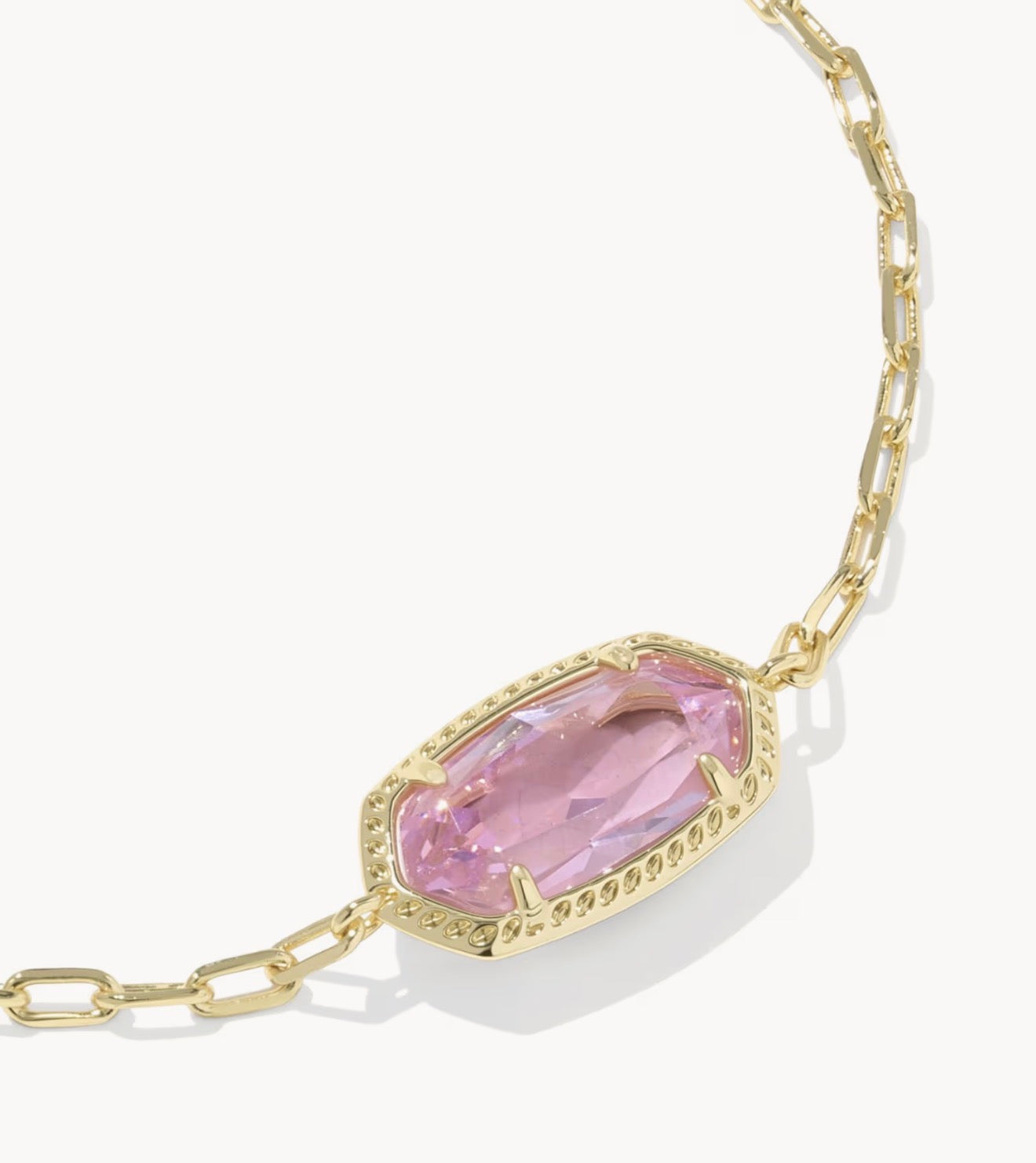 Kendra Scott Elaina Luxe Chain Bracelet -Gold Light Pink CZ