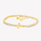 Rizen Luminous Cross Tennis Bracelet-Gold