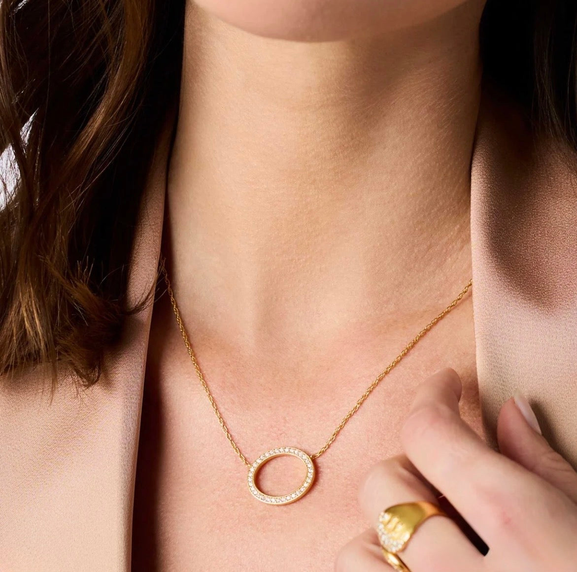 Julie Vos “Stardust” Delicate Necklace- Gold/CZ