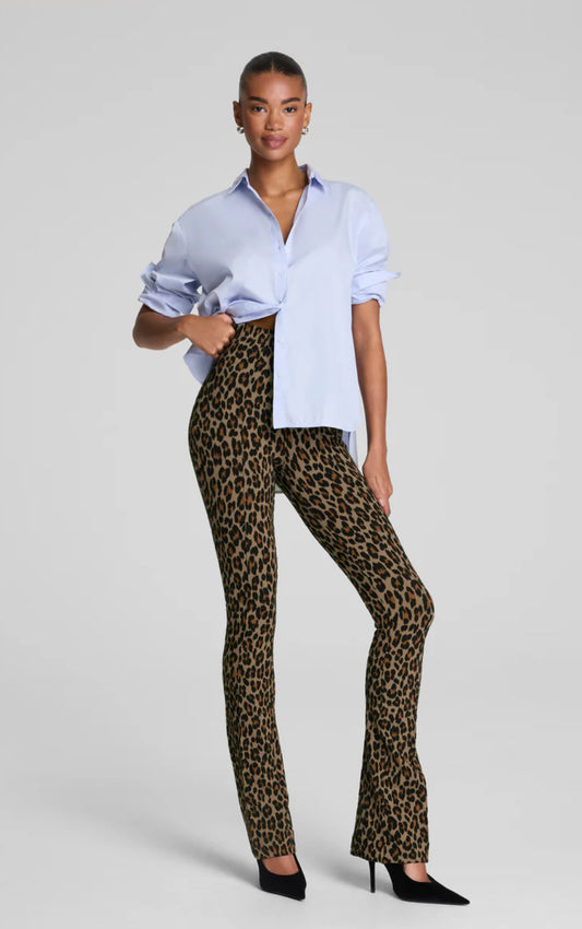 Spanx SPANXsupersmooth™ PerfectFit Ponte Micro Flare Pant-Light Leopard Print