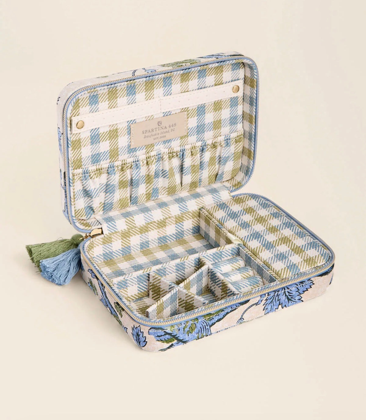 Spartina 449 XL Jewelry Travel Case-Japonica Bird Green