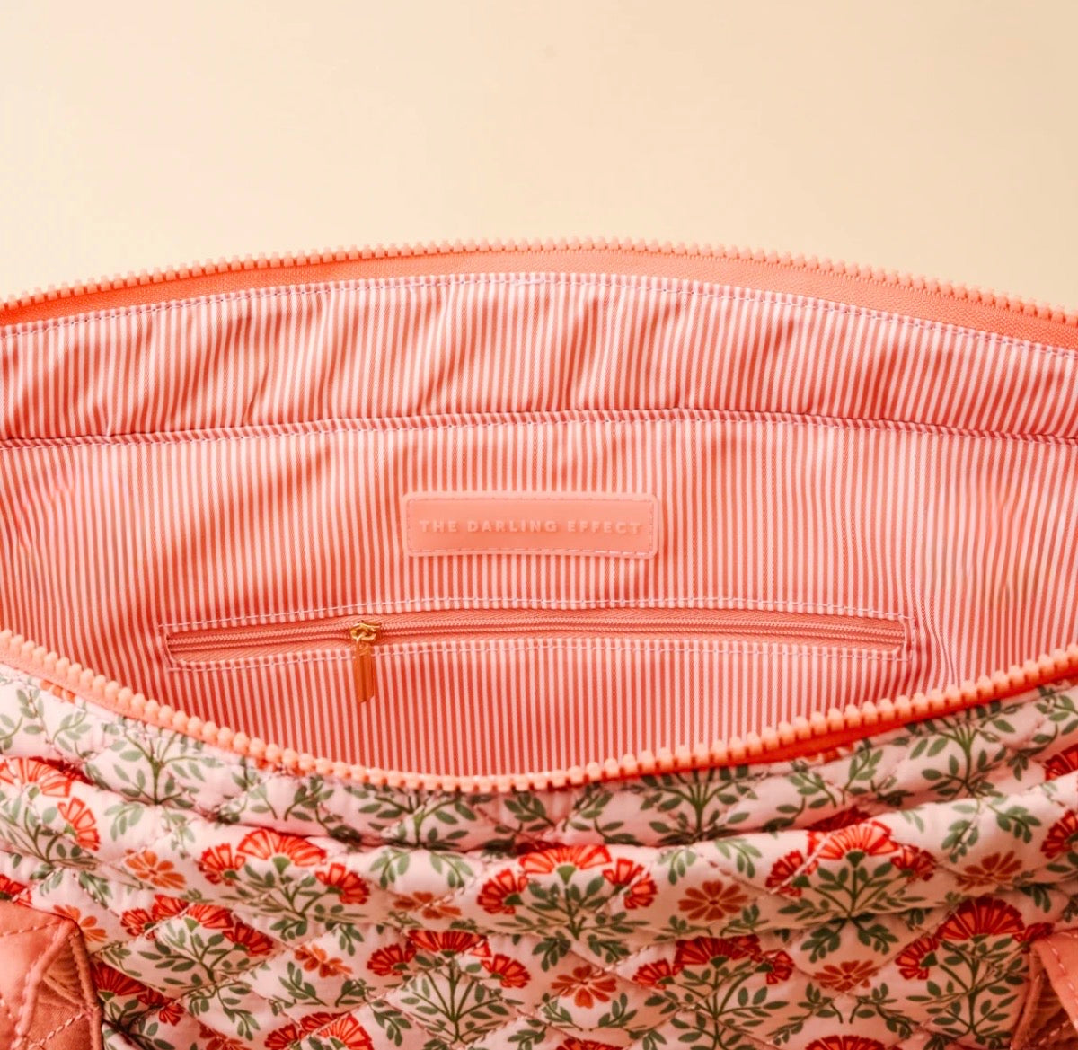 The Darling Effect Everyday Quilted Tote Bag-Everbloom Dusty Rose