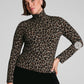 Spanx Ponte Jacquard Turtleneck-Light Leopard Print
