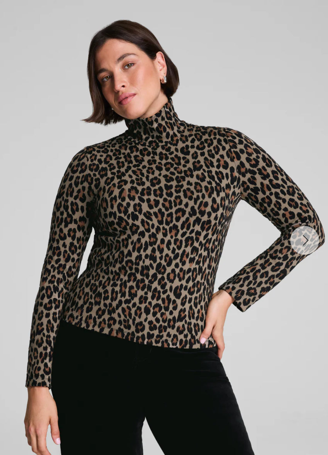 Spanx Ponte Jacquard Turtleneck-Light Leopard Print