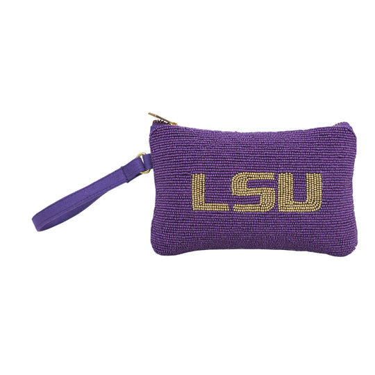 Capri Designs Beaded Zippered Pouch-LSU