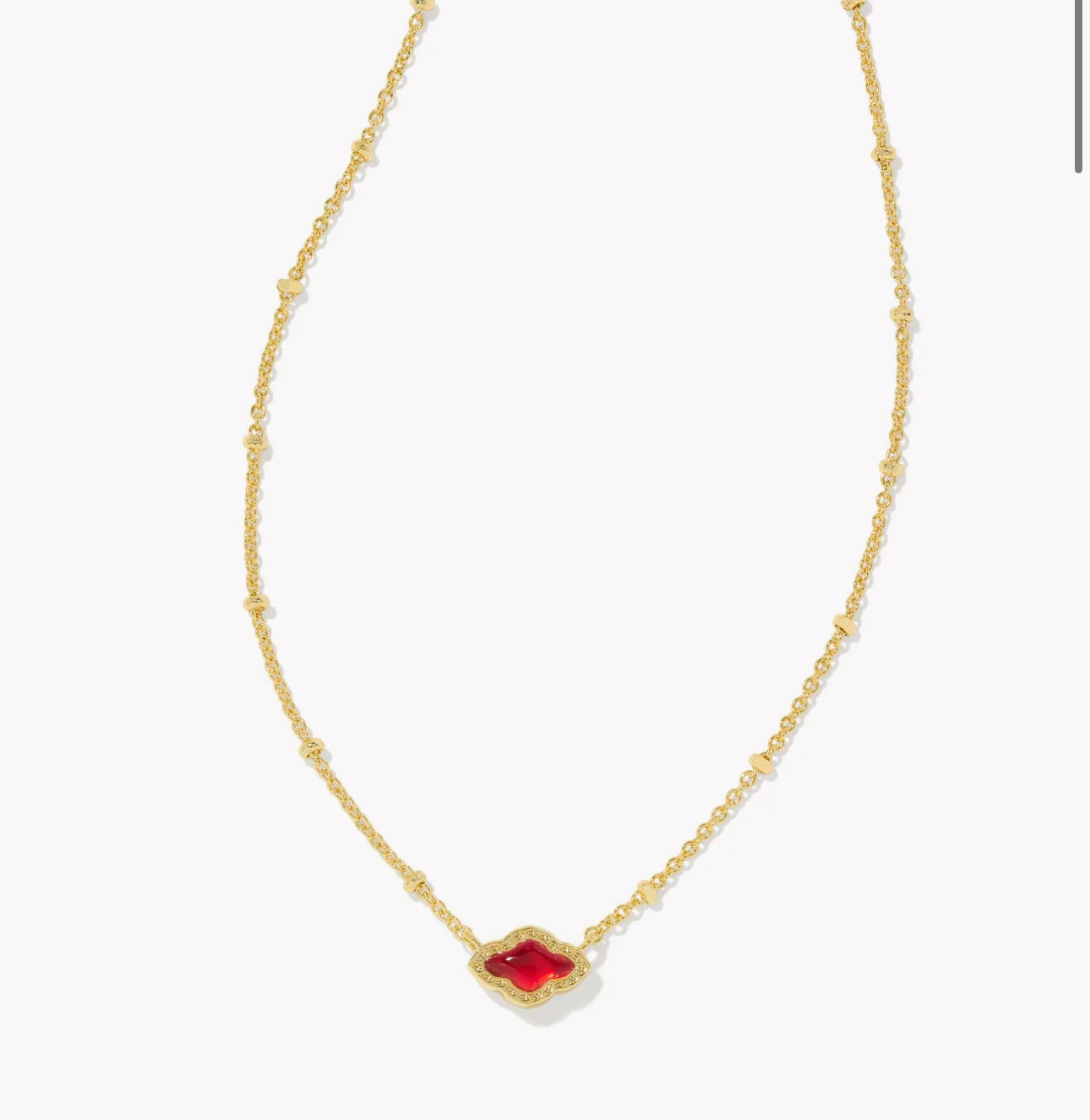 Kendra Scott Mini Abbie Pendant Necklace - Gold Cranberry Illusion