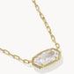 Kendra Scott Elisa Luxe Short Pendant Necklace-Gold White CZ