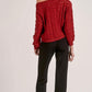 Elan Wide Neck Open Knit Sweater-Red