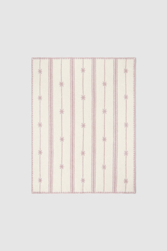 Barefoot Dreams CozyChic® Folklore Star Stroller Blanket- Faded Rose/Cream