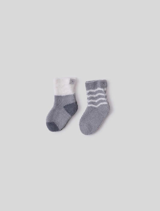 Barefoot Dreams CozyChic Lite® Baby Sock Stripe 2 pc. Set-Moonbeam Multi