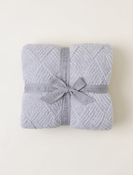 Barefoot Dreams CozyChic® Diamond Weave Blanket-Oyster