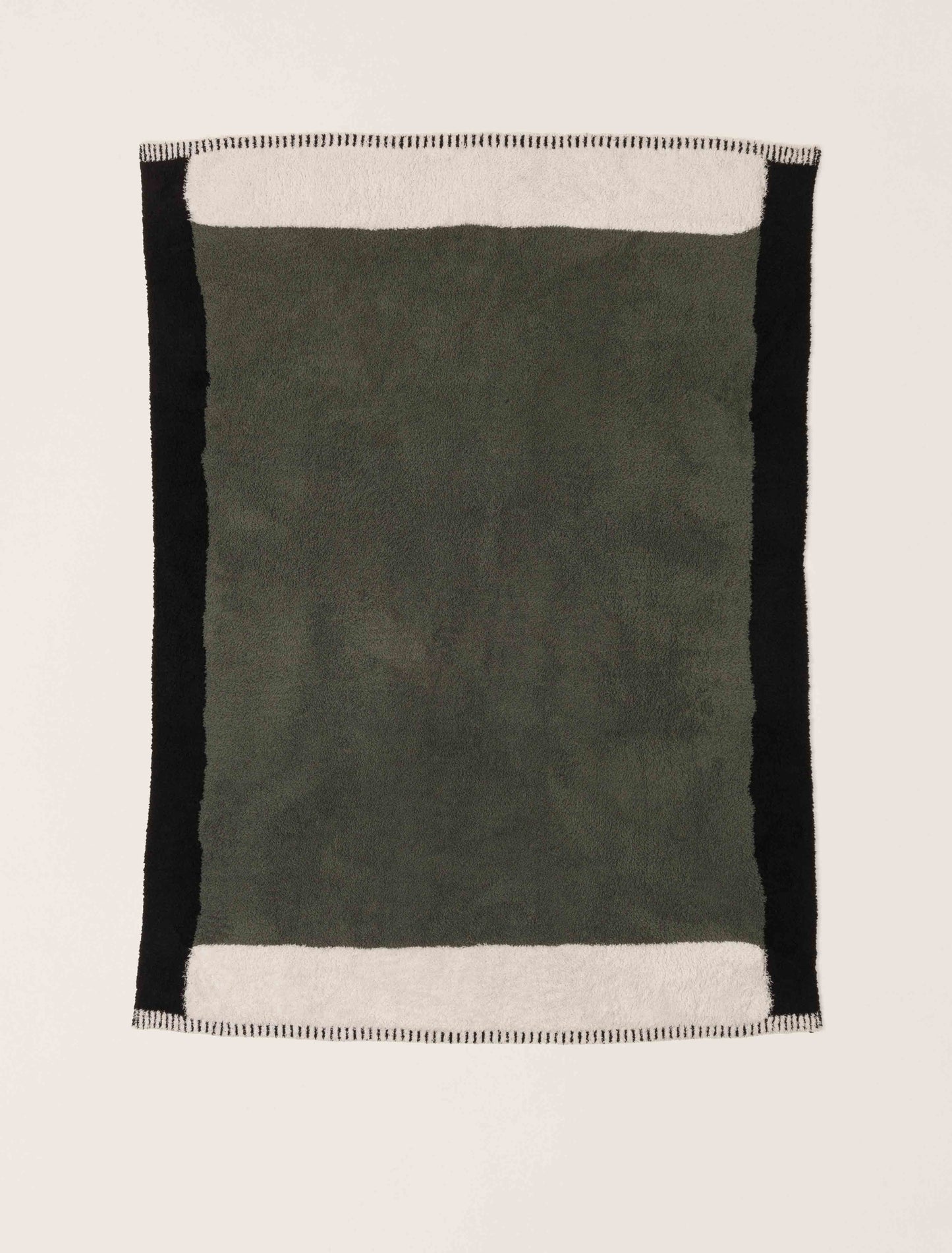 Barefoot Dreams CozyChic® Color Block Throw-Khaki Green Multi