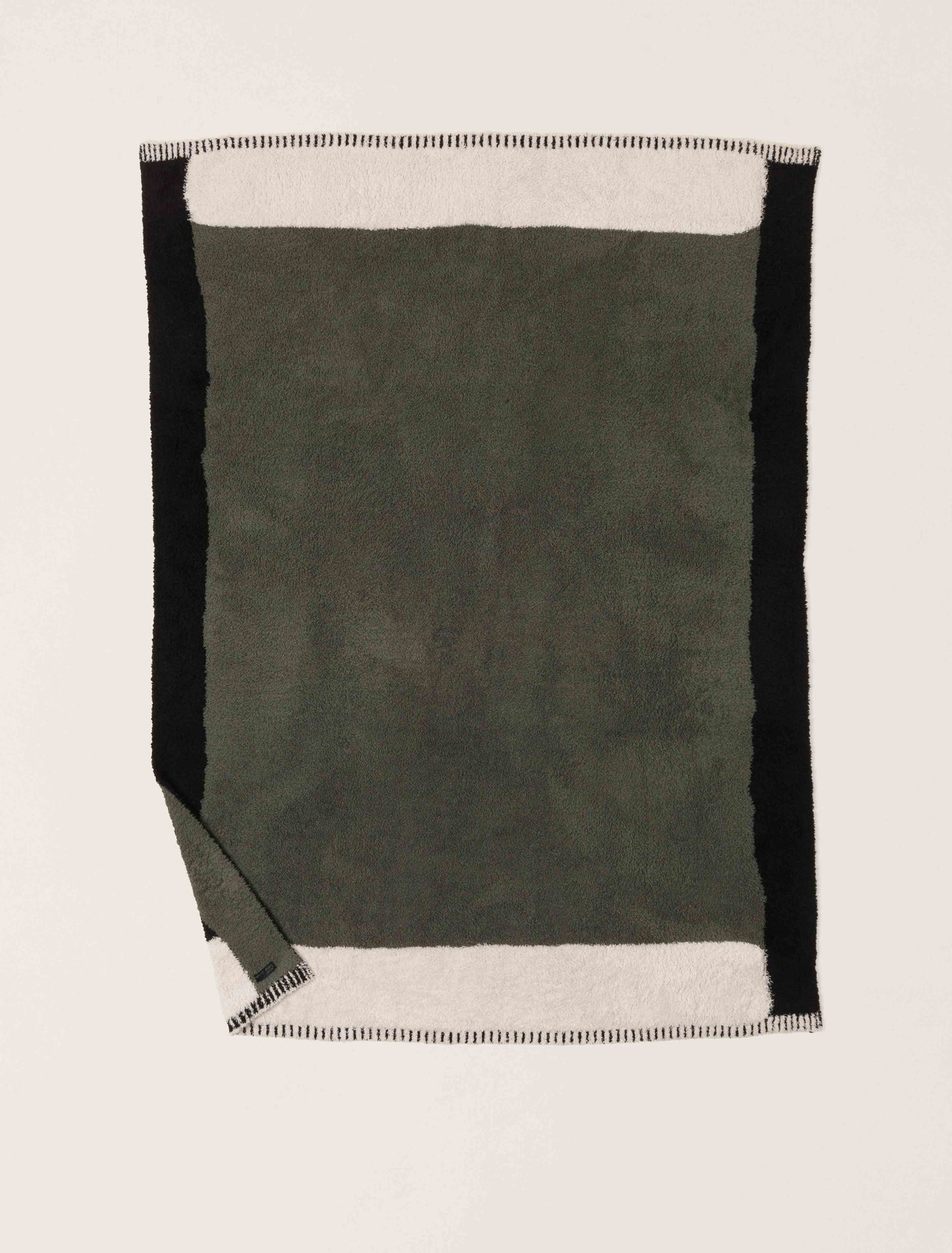 Barefoot Dreams CozyChic® Color Block Throw-Khaki Green Multi