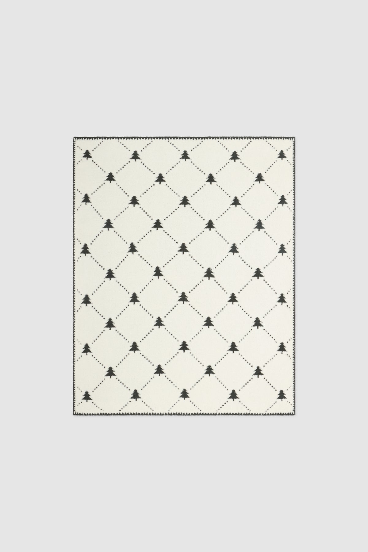 Barefoot Dreams CozyChic® Holiday Tree Blanket-Cream/Rainforest