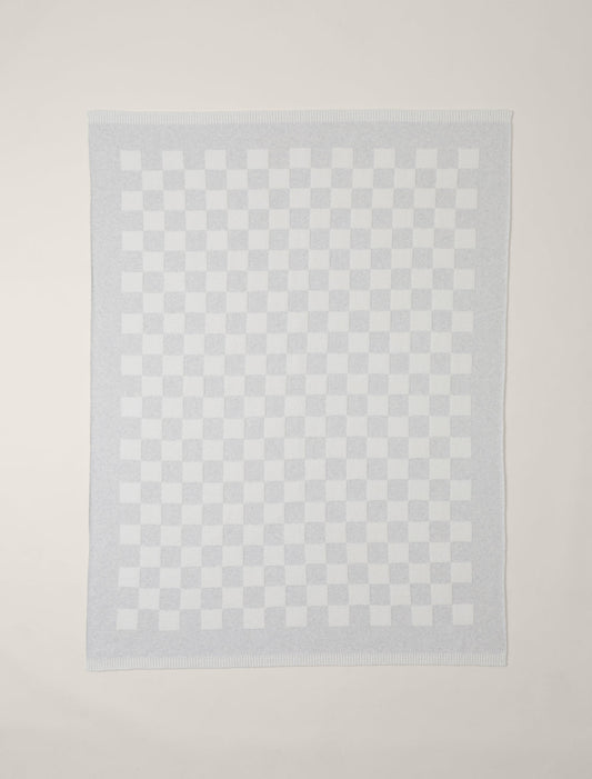 Barefoot Dreams CozyChic® Cotton Checkered Throw-Gray/Cream